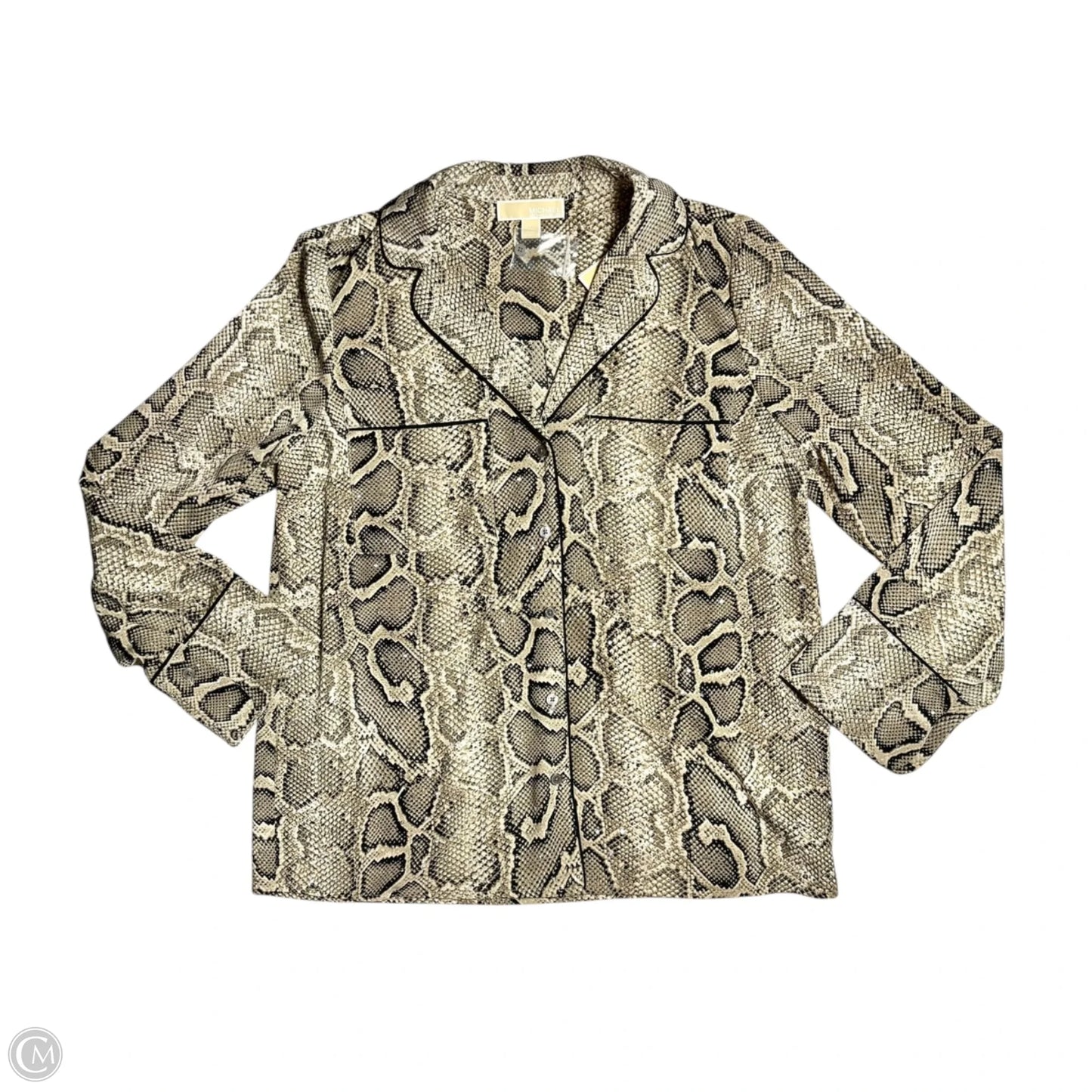 Top Long Sleeve By Michael By Michael Kors In Snakeskin Print, Size: M