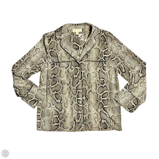 Top Long Sleeve By Michael By Michael Kors In Snakeskin Print, Size: M
