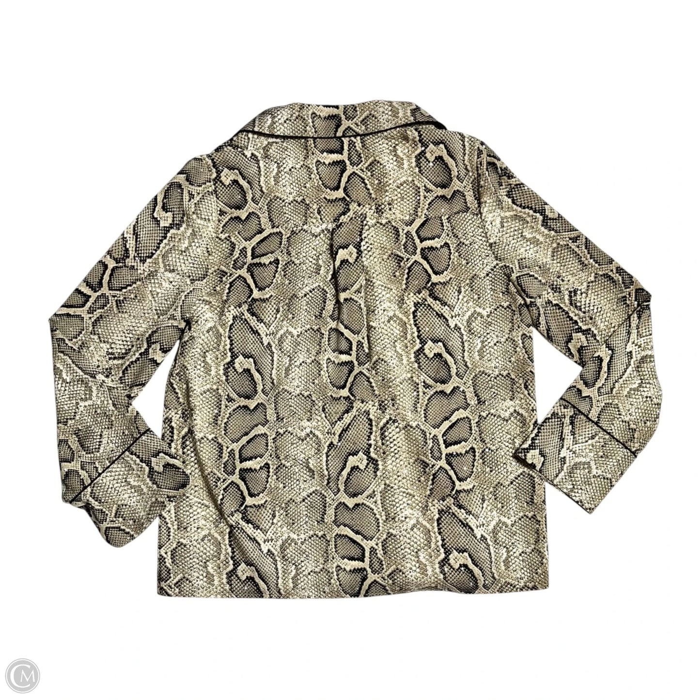 Top Long Sleeve By Michael By Michael Kors In Snakeskin Print, Size: M