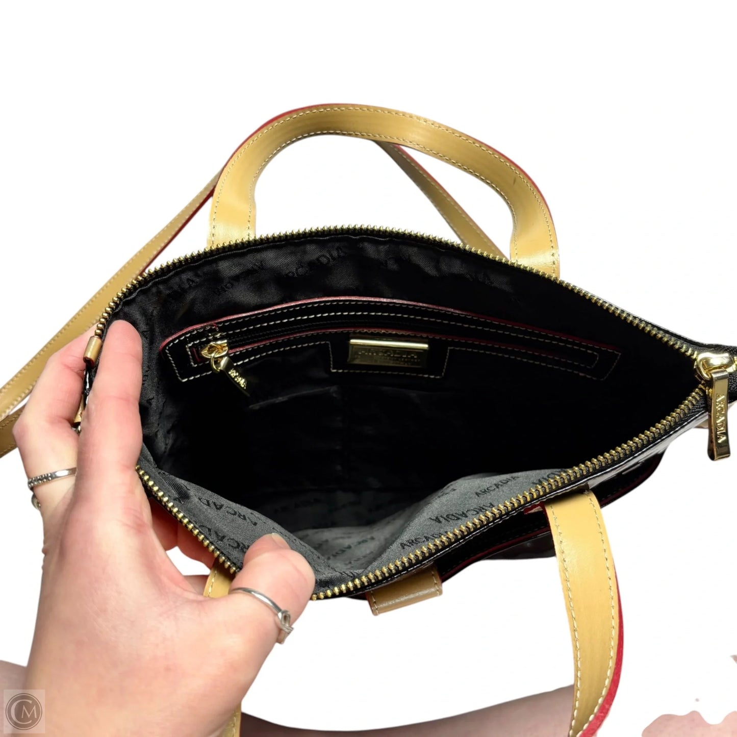 Crossbody Leather By Arcadia, Size: Medium