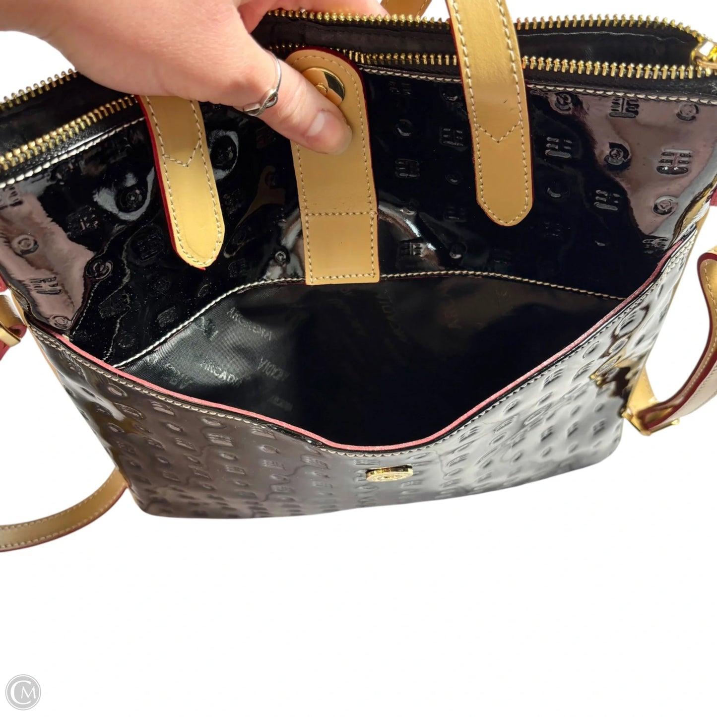 Crossbody Leather By Arcadia, Size: Medium