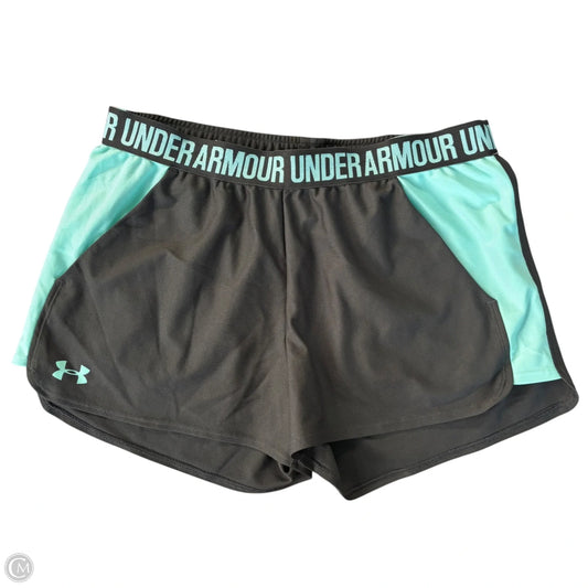 Athletic Shorts By Under Armour In Blue & Grey, Size: L