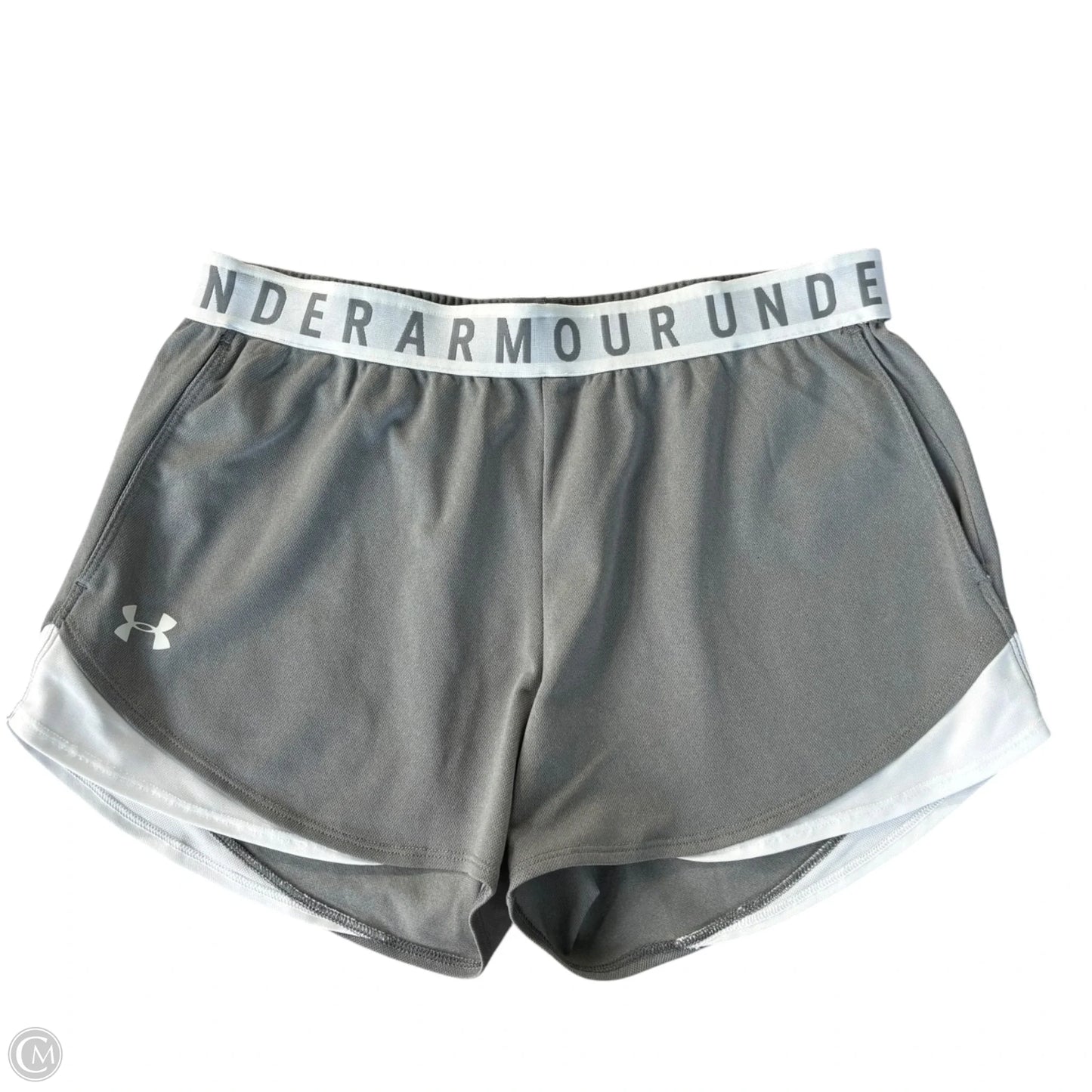 Athletic Shorts By Under Armour In Grey & White, Size: M