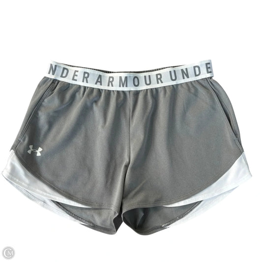 Athletic Shorts By Under Armour In Grey & White, Size: M