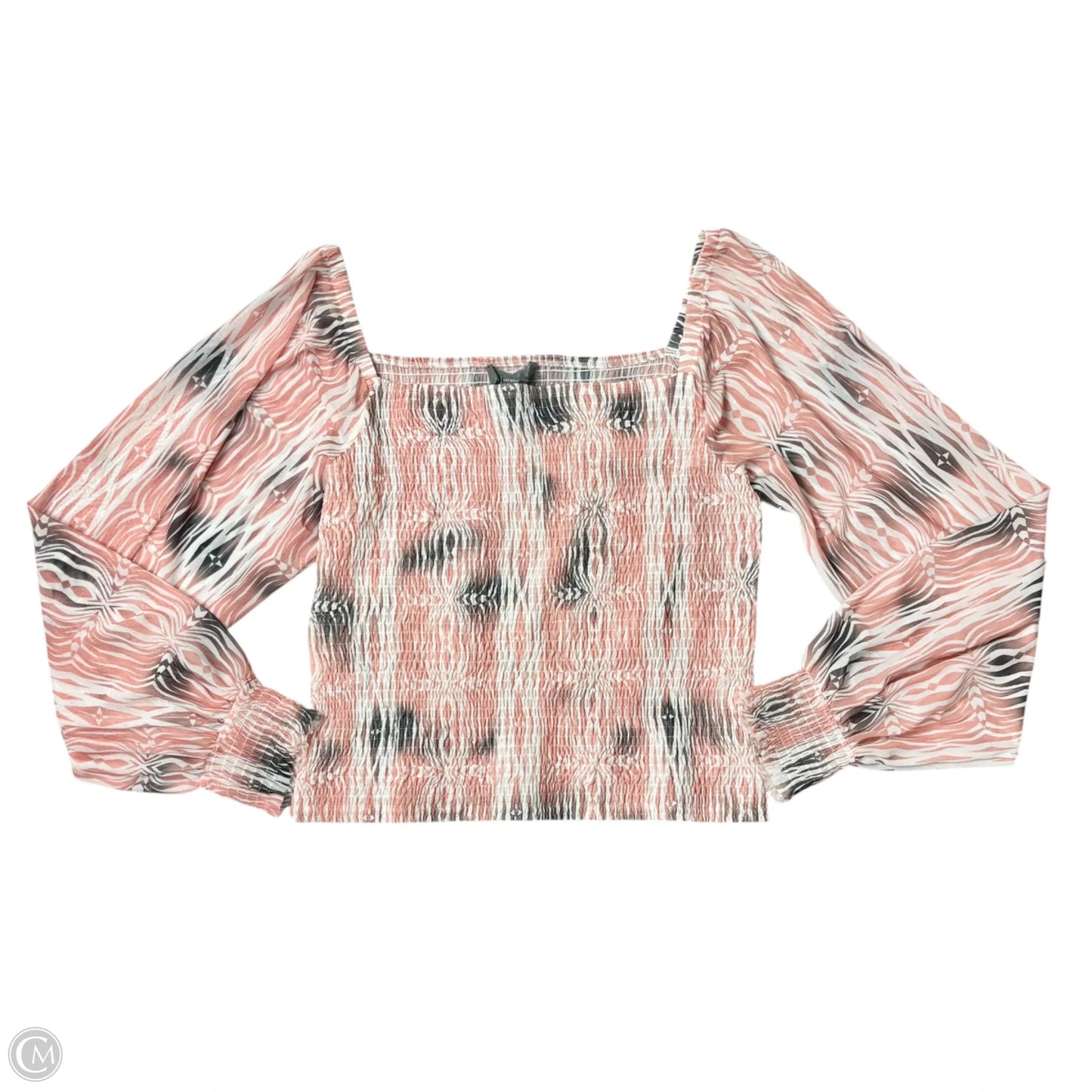 Top Long Sleeve By Anthropologie In Grey & Pink, Size: Xl