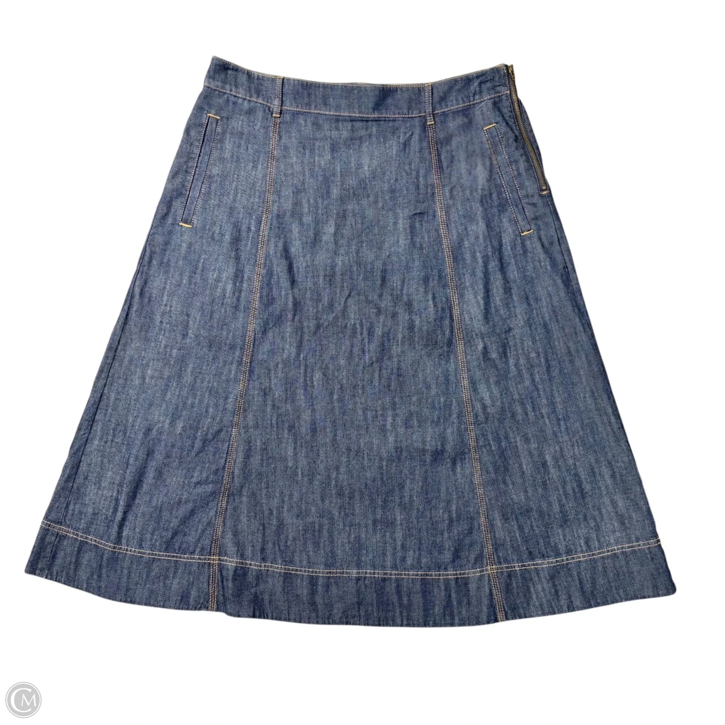 Skirt Midi By Talbots In Blue Denim, Size: 12