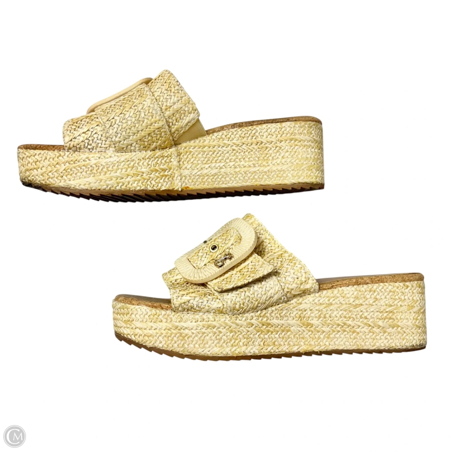 Sandals Heels Wedge By Sam And Libby In Beige, Size: 9