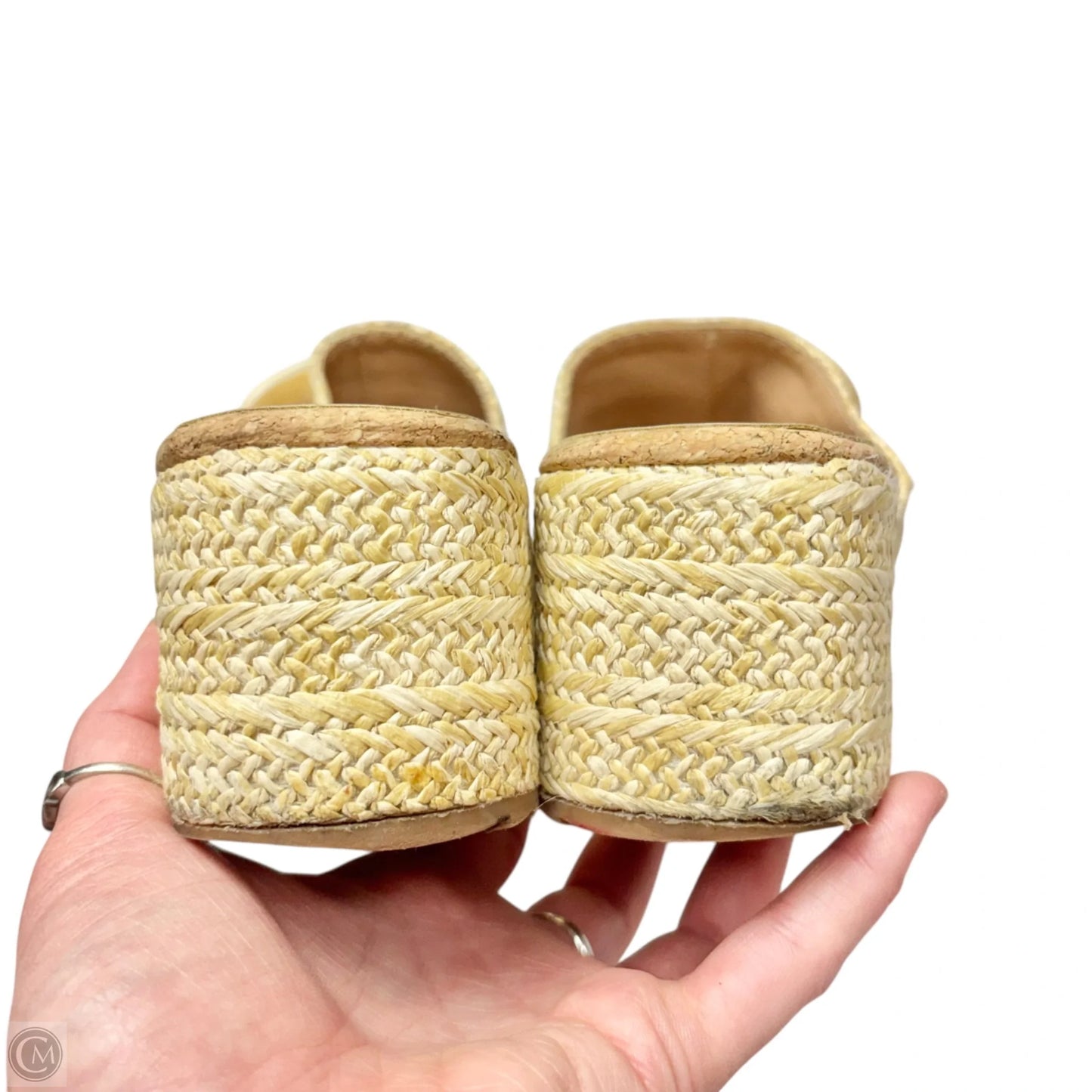 Sandals Heels Wedge By Sam And Libby In Beige, Size: 9