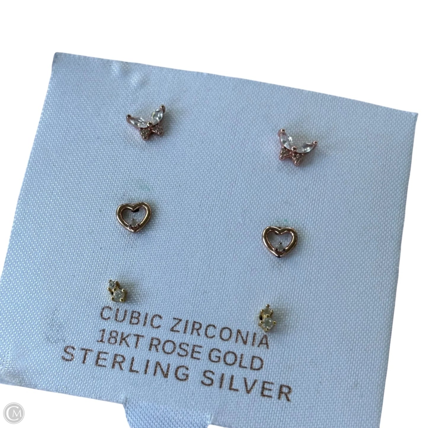 Earrings Sterling Silver, Size: 03 Piece Set