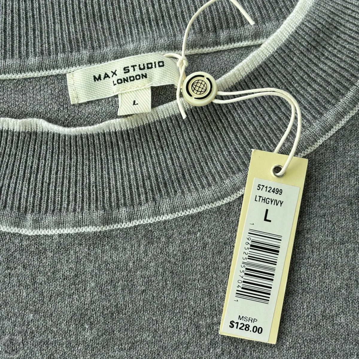 Sweater By Max Studio In Grey, Size: L