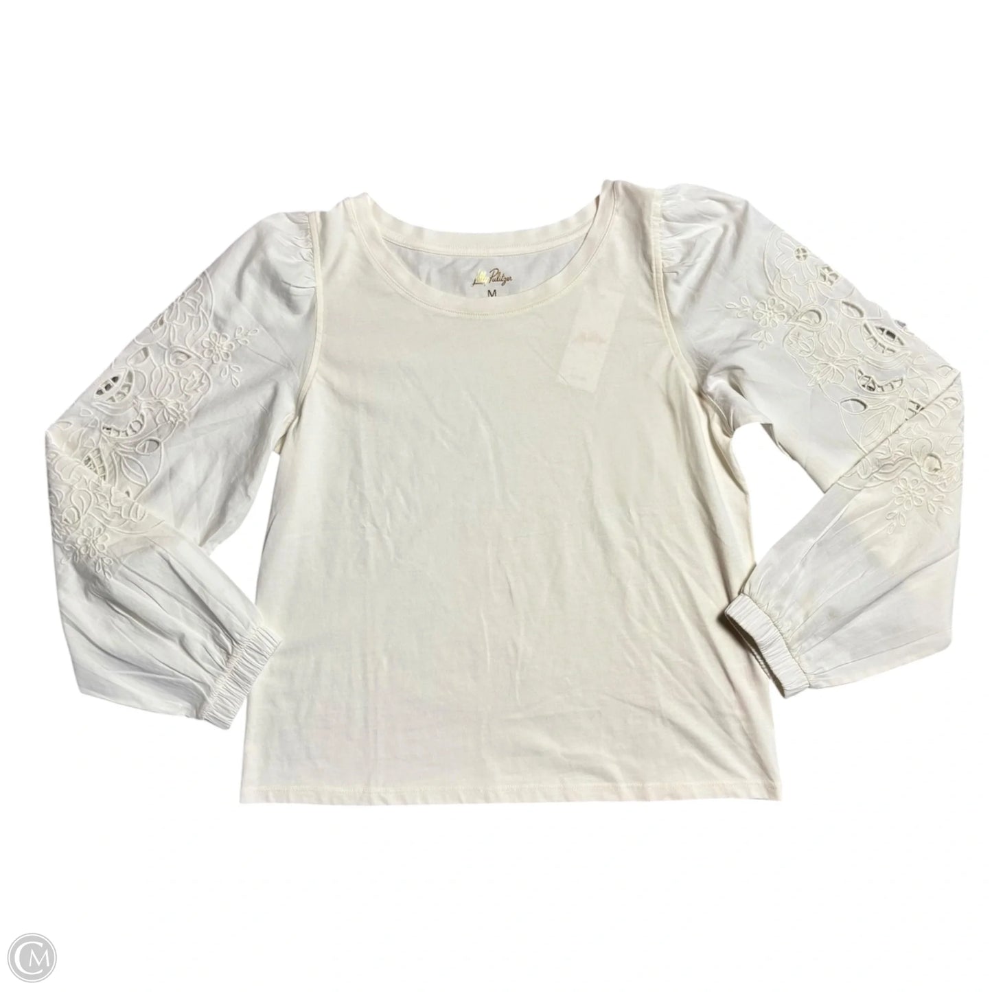 Top Long Sleeve Designer By Lilly Pulitzer In Cream, Size: M