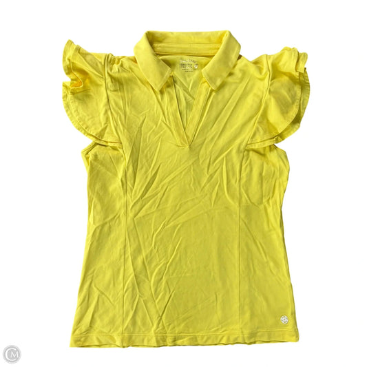Top Short Sleeve Designer By Lilly Pulitzer In Yellow, Size: M
