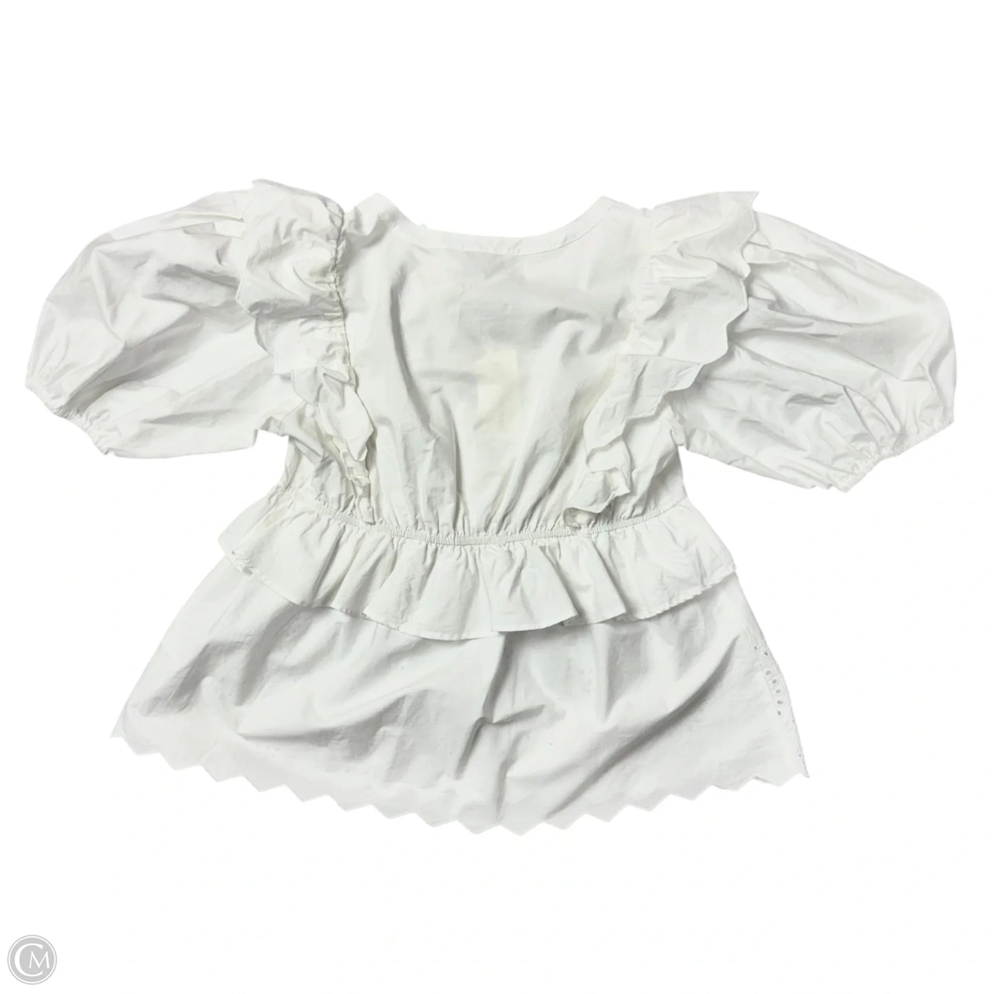 Top Short Sleeve By Moon River In White, Size: S