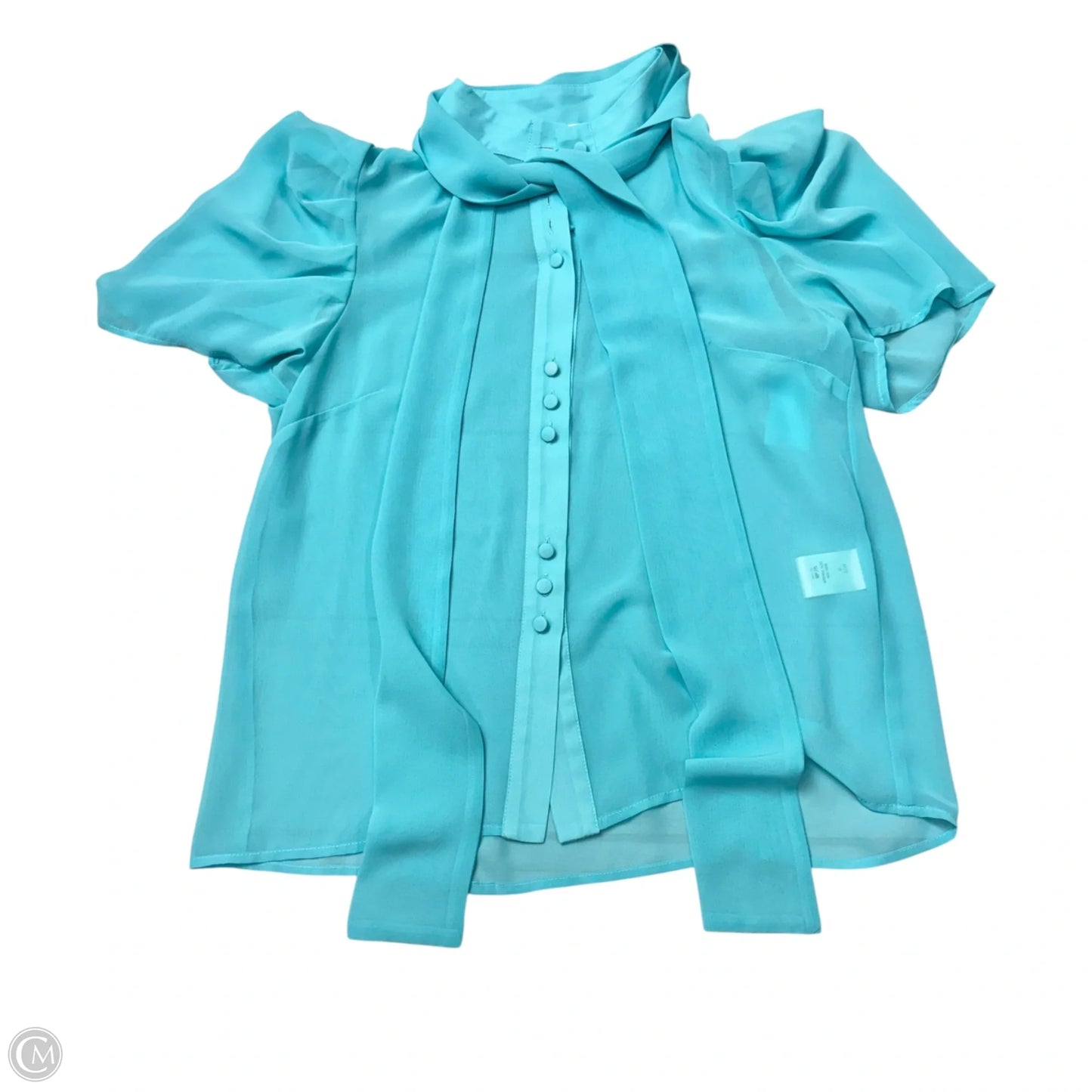 Blouse Short Sleeve By Halewski In Blue, Size: S