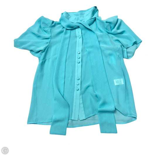 Blouse Short Sleeve By Halewski In Blue, Size: S