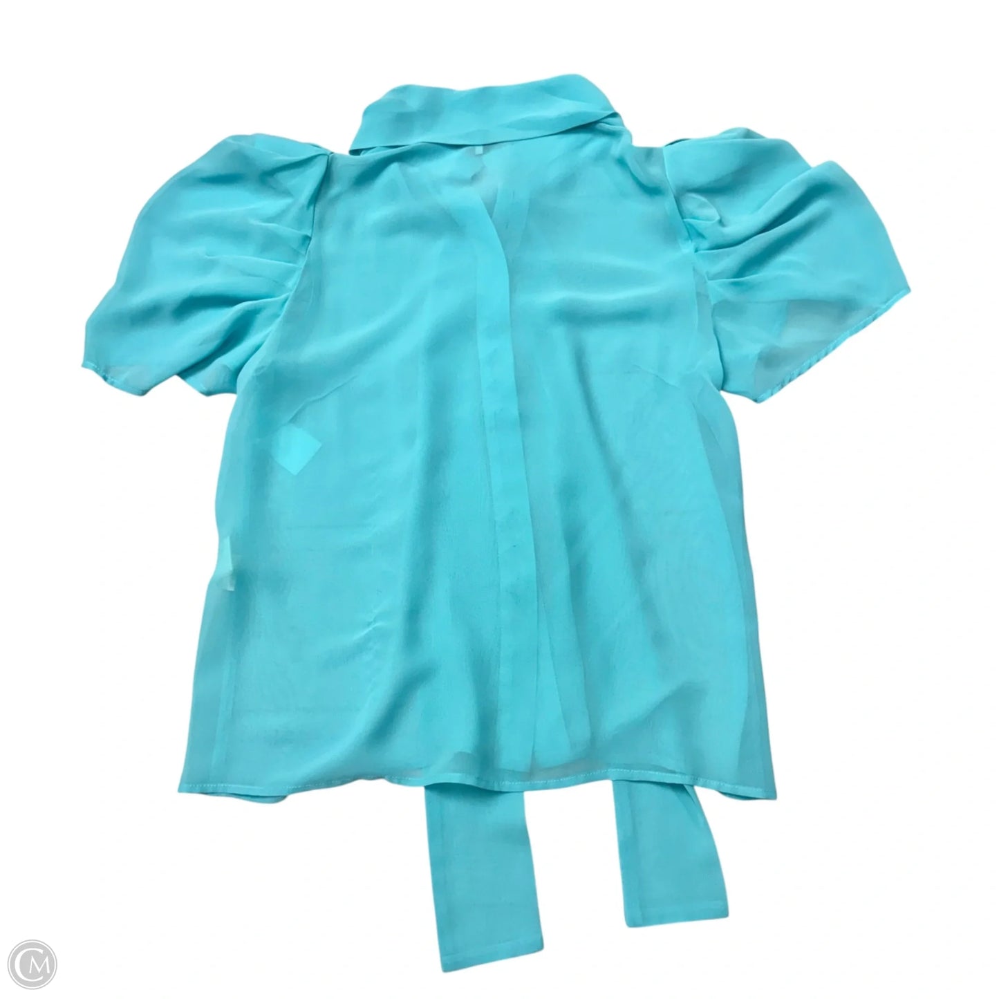 Blouse Short Sleeve By Halewski In Blue, Size: S
