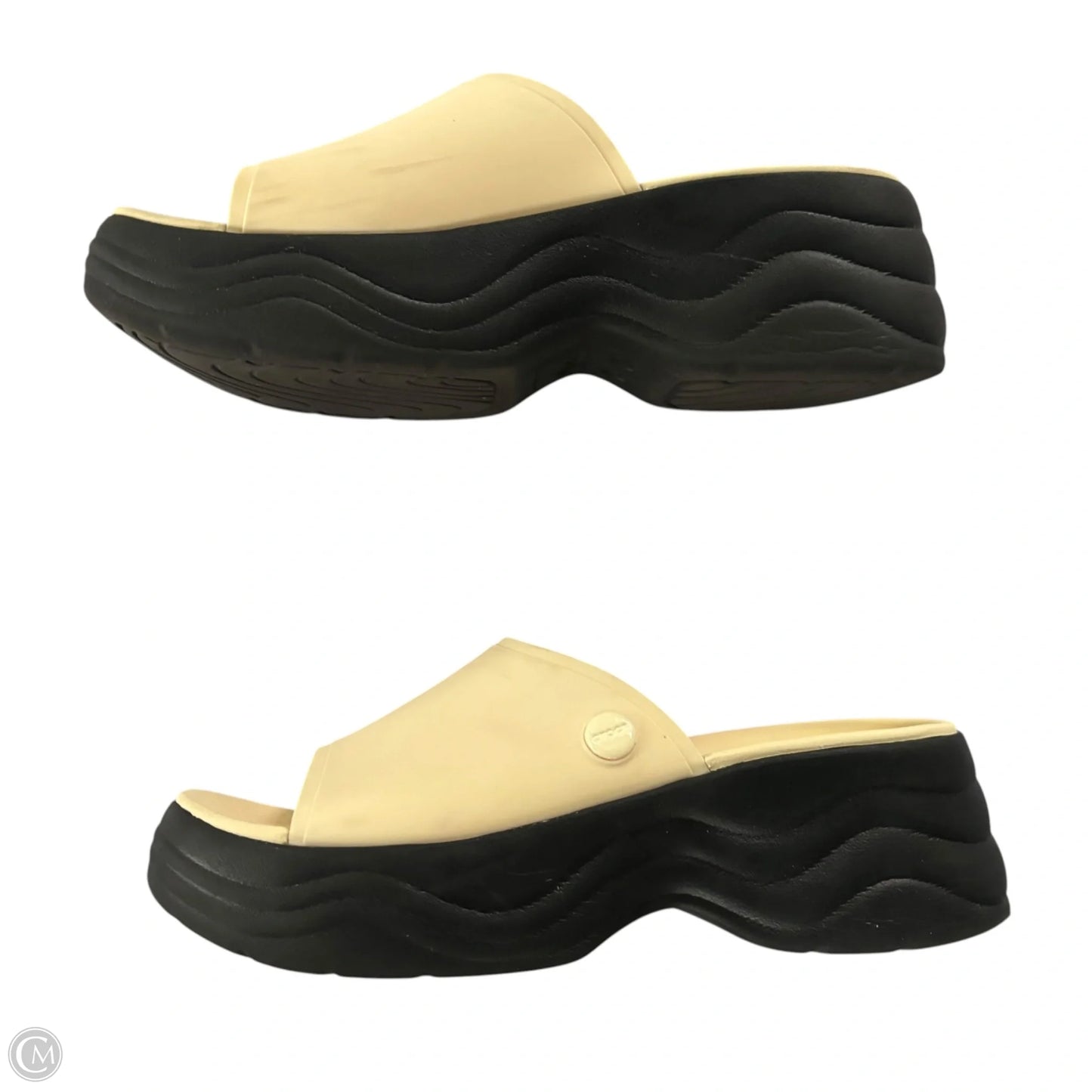 Sandals Heels Platform By Crocs In Cream, Size: 7