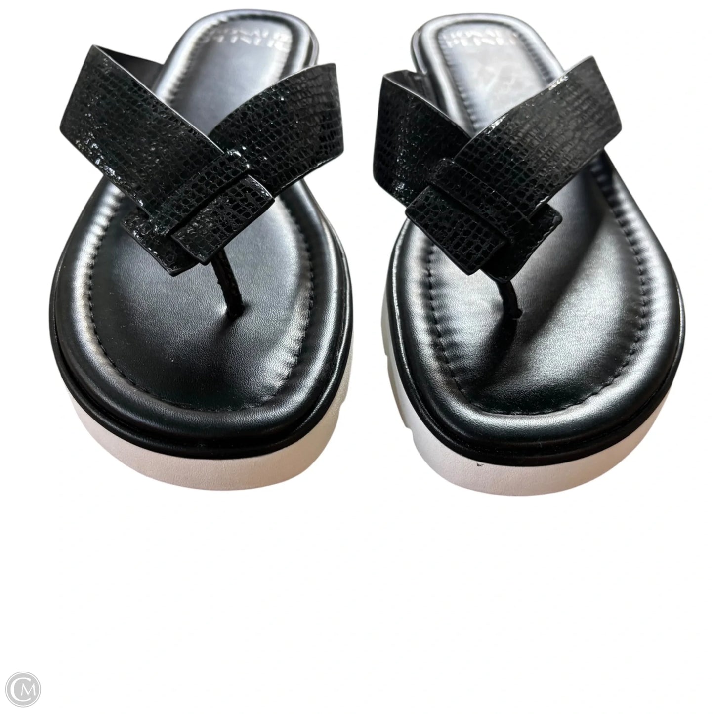 Sandals Flip Flops By Donald Pliner In Black, Size: 10