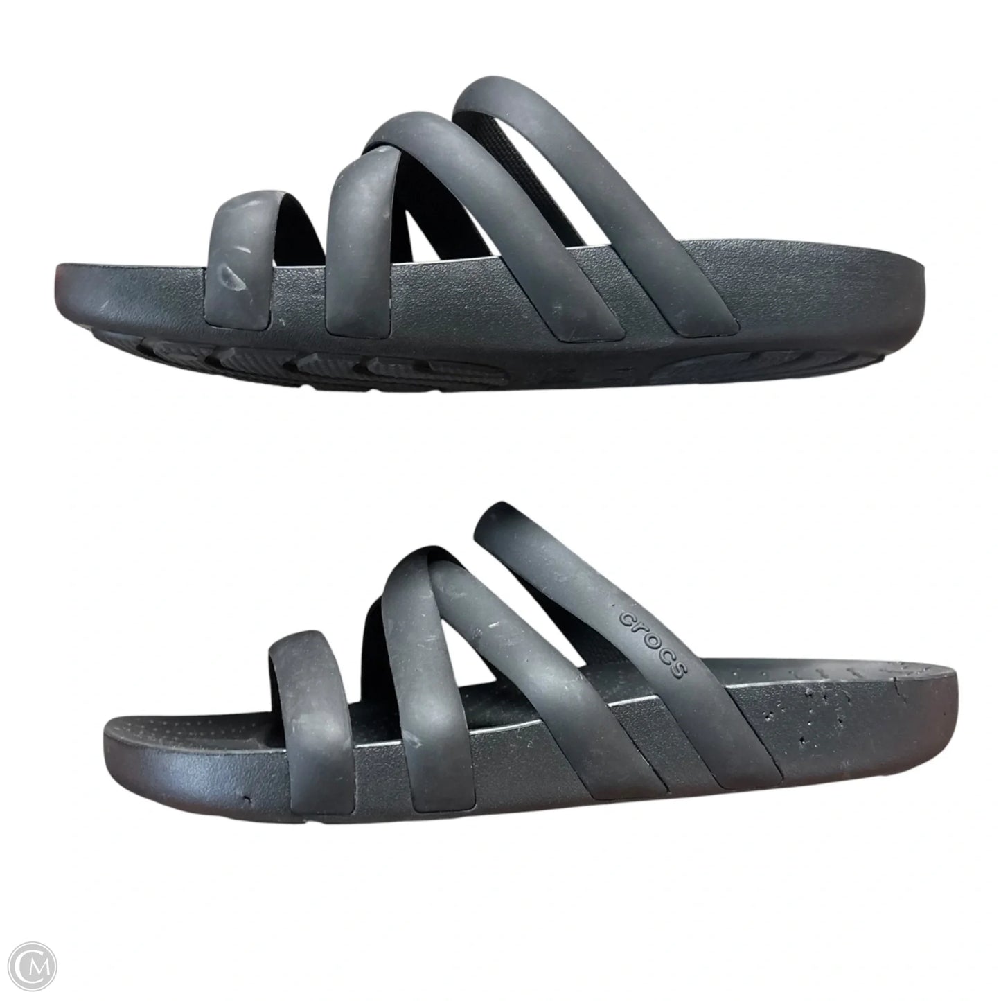 Sandals Flats By Crocs In Black, Size: 9