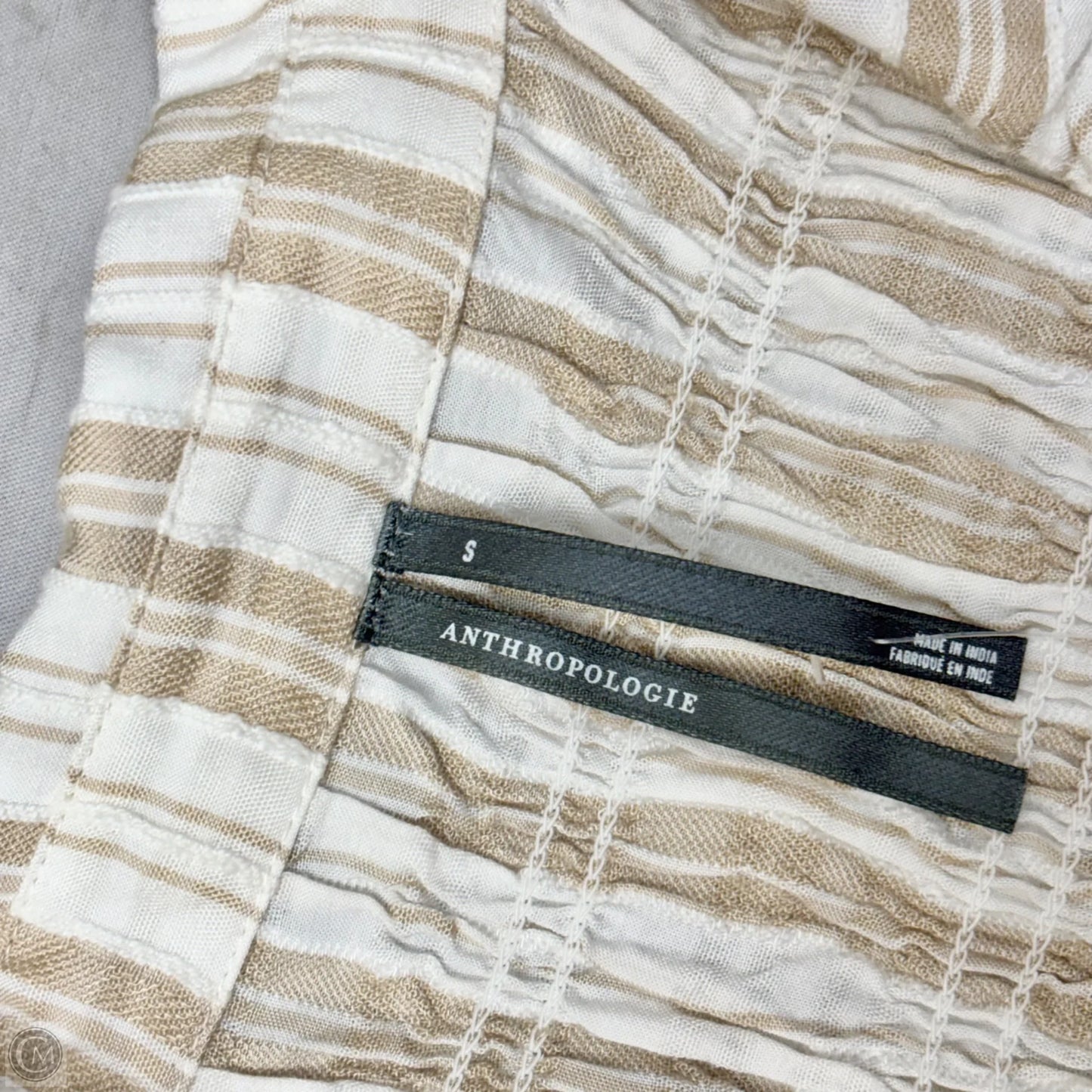Top Long Sleeve By Anthropologie In Striped Pattern, Size: S