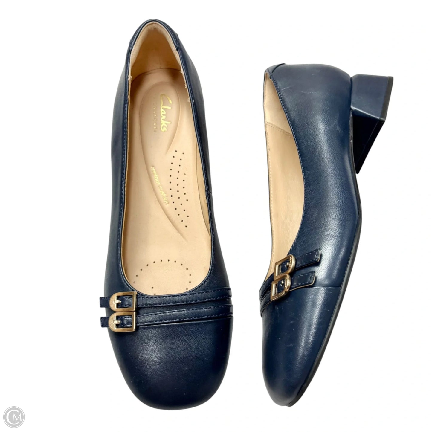 Shoes Heels Kitten By Clarks In Navy, Size: 8.5