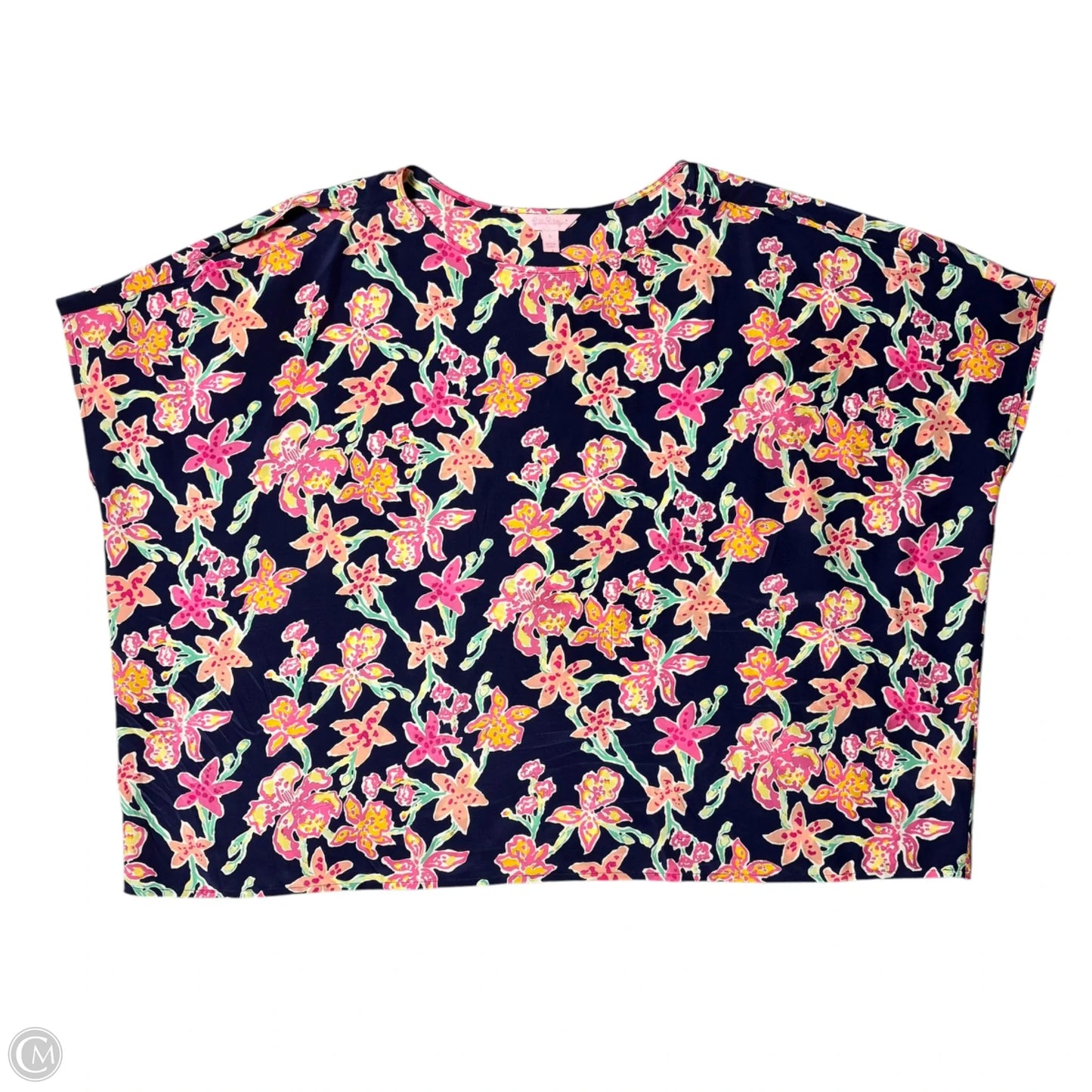 Top Short Sleeve Designer By Lilly Pulitzer In Floral Print, Size: L