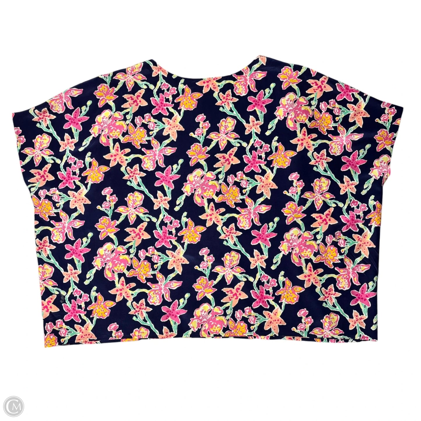 Top Short Sleeve Designer By Lilly Pulitzer In Floral Print, Size: L