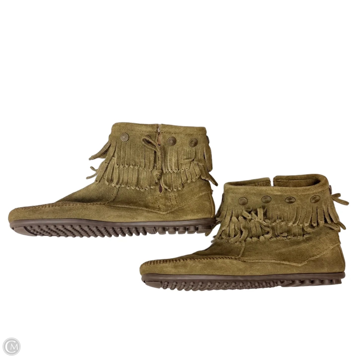 Boots Ankle Flats By Minnetonka In Green, Size: 10