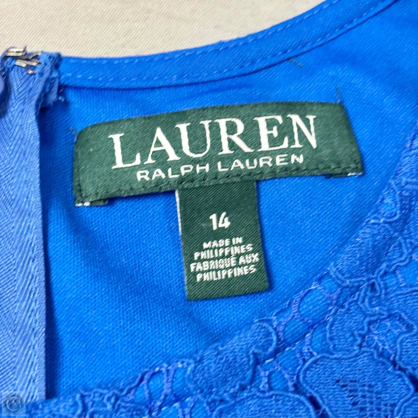 Dress Casual Midi By Lauren By Ralph Lauren In Blue, Size: L