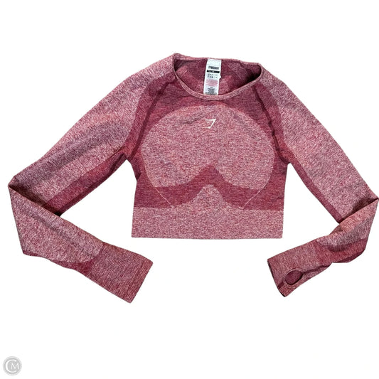 Athletic Top Long Sleeve Crewneck By Gym Shark In Red, Size: M