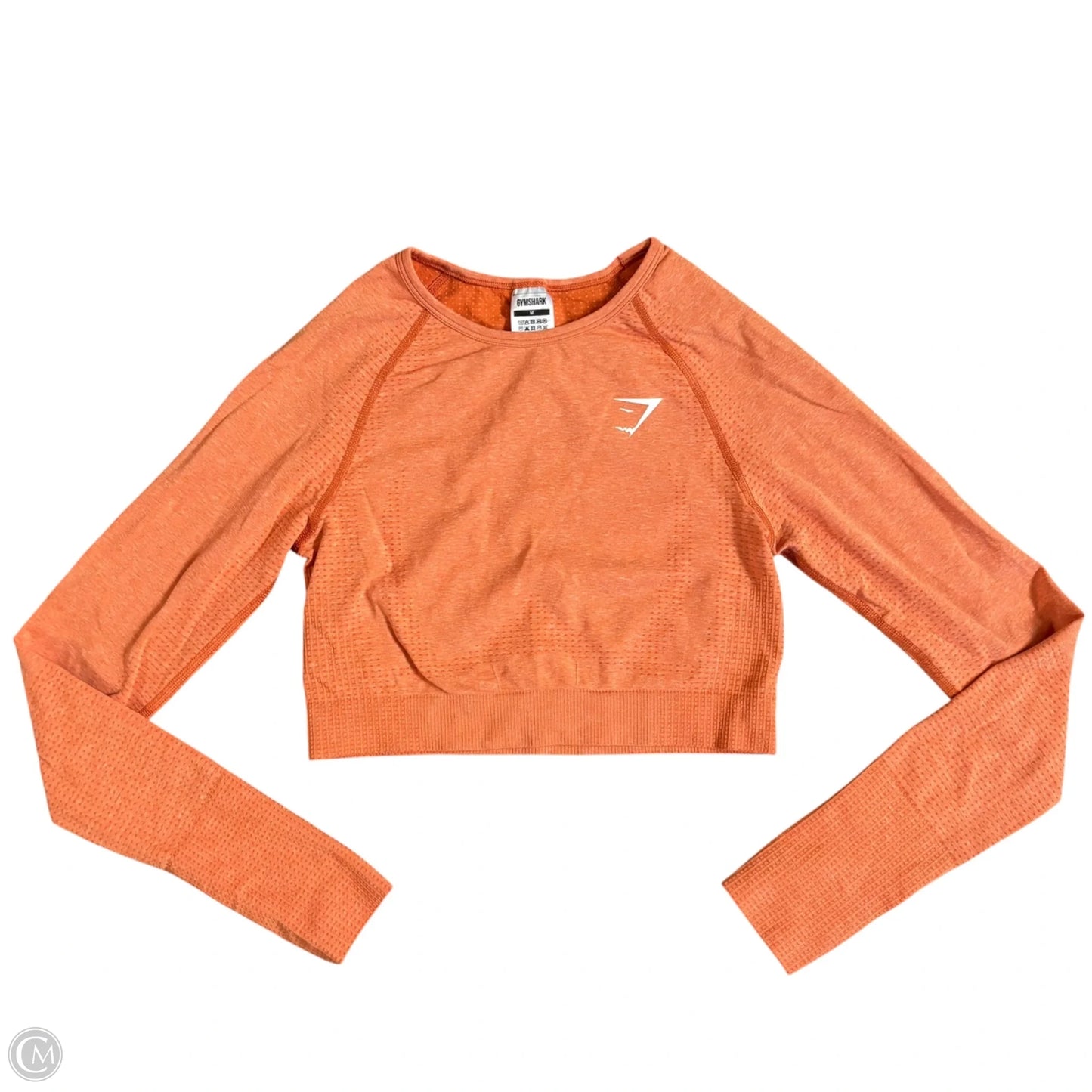 Athletic Top Long Sleeve Crewneck By Gym Shark In Orange, Size: M