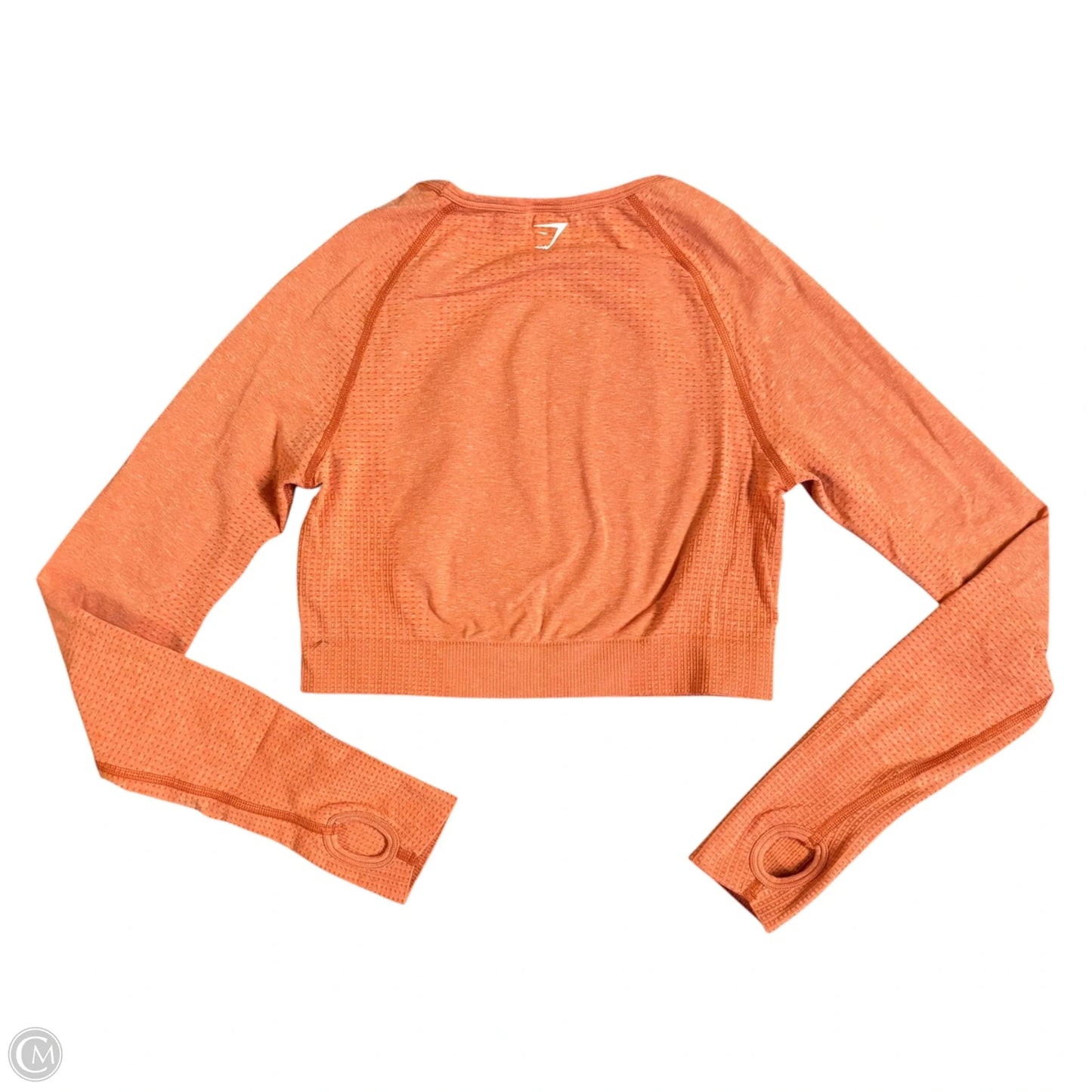 Athletic Top Long Sleeve Crewneck By Gym Shark In Orange, Size: M