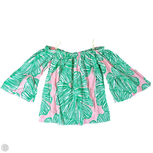 Top 3/4 Sleeve Designer By Lilly Pulitzer In Tropical Print, Size: L