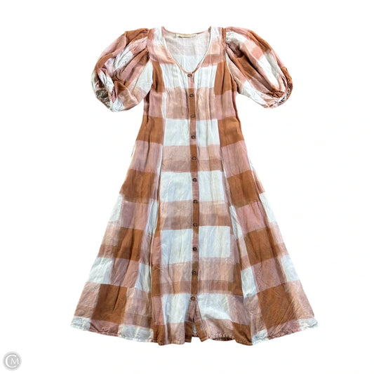 Dress Casual Maxi By Jens Pirate Booty In Brown & Pink, Size: M