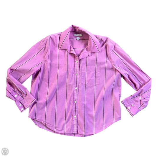 Top Long Sleeve By Madewell In Striped Pattern, Size: M