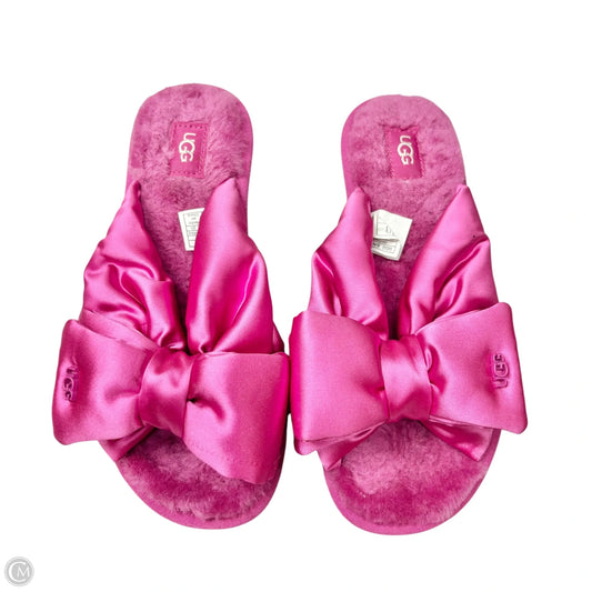 Slippers Designer By Ugg In Pink, Size: 6
