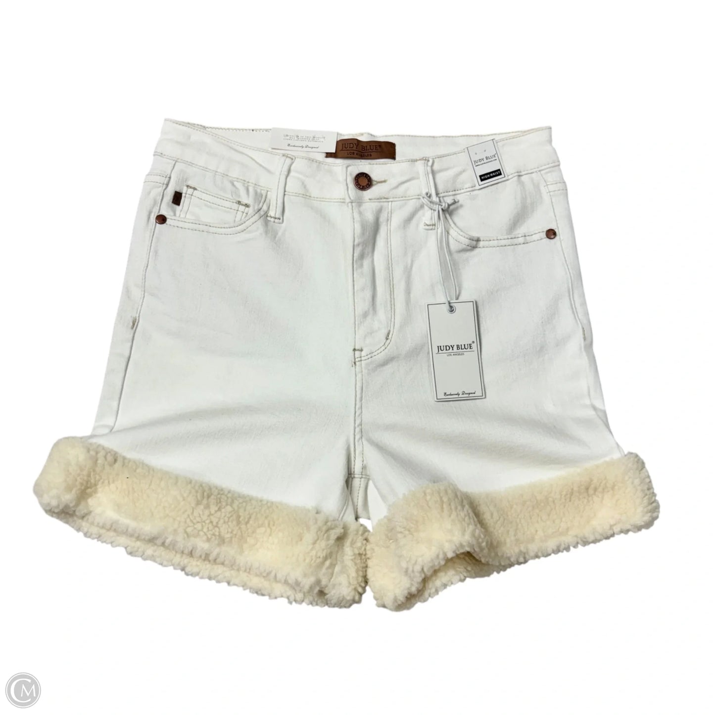 Shorts By Judy Blue In White Denim, Size: L