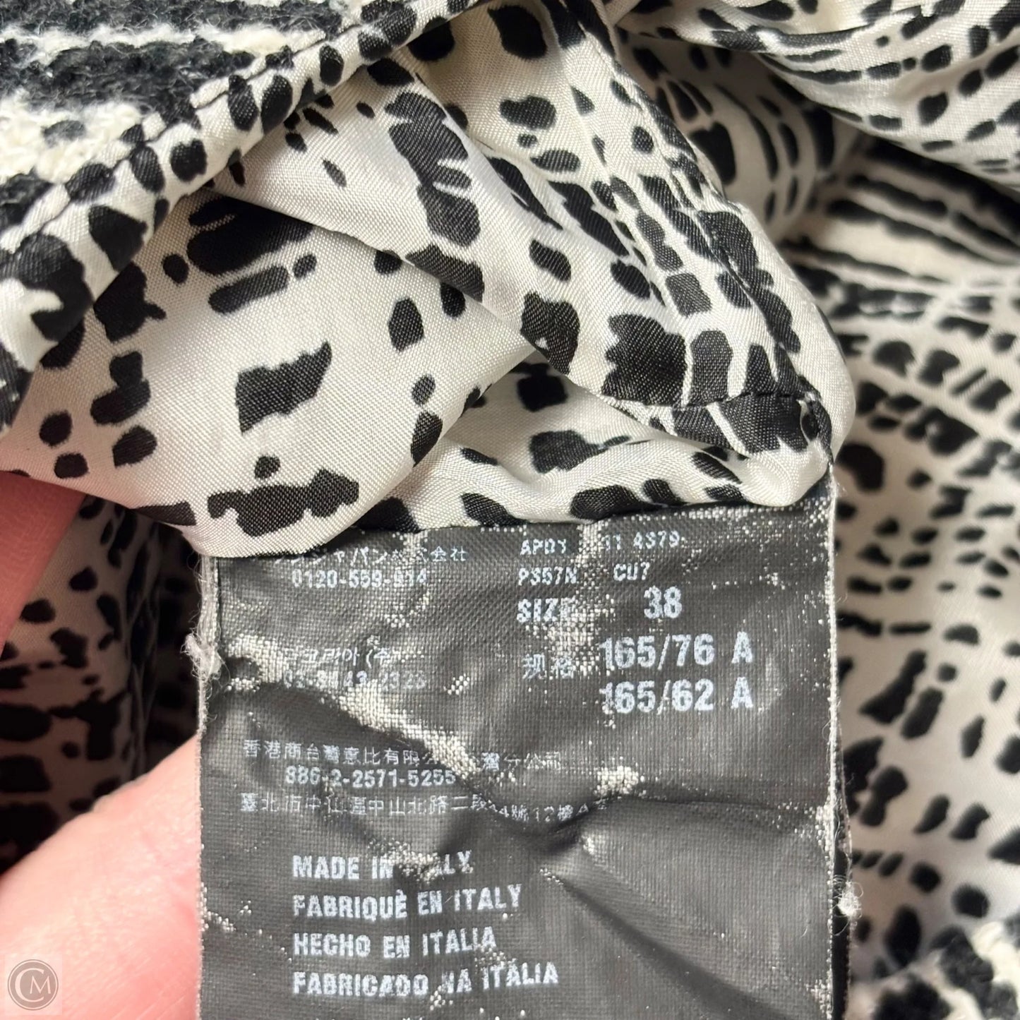 Dress Luxury Designer By Prada In Black & White, Size: S