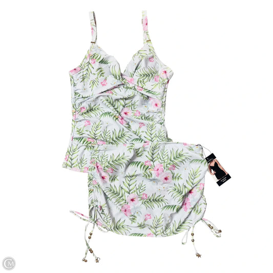 Swimsuit 2pc By Nicole Miller In Tropical Print, Size: S