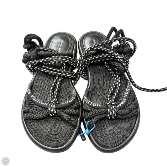 Sandals Luxury Designer By Louis Vuitton In Black, Size: 10.5