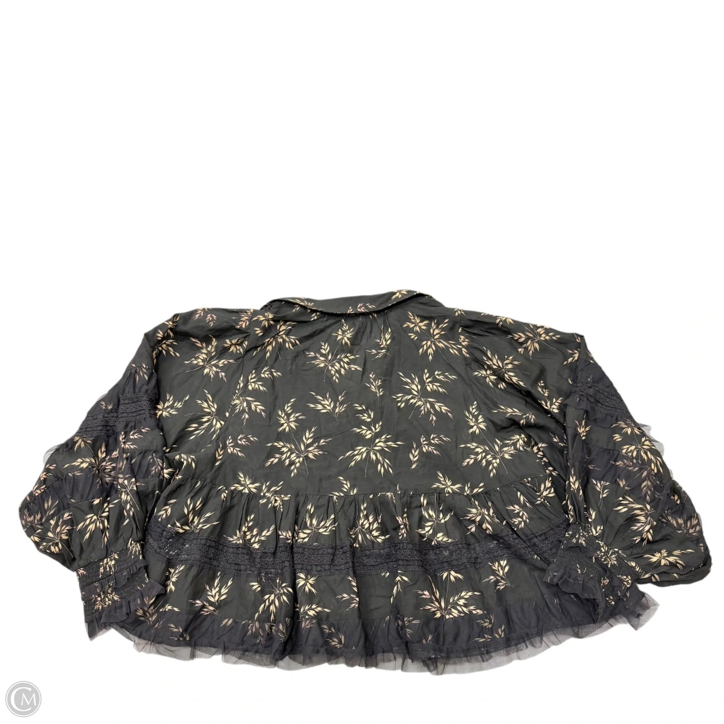Top Long Sleeve By Anthropologie In Black & Tan, Size: 1x