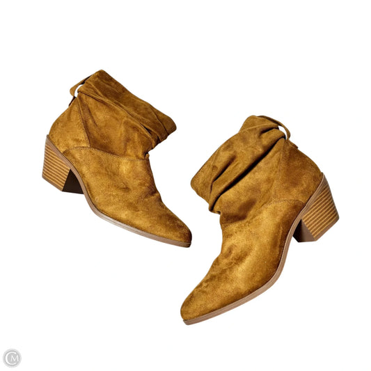 Boots Ankle Heels By Just Fab In Brown, Size: 8