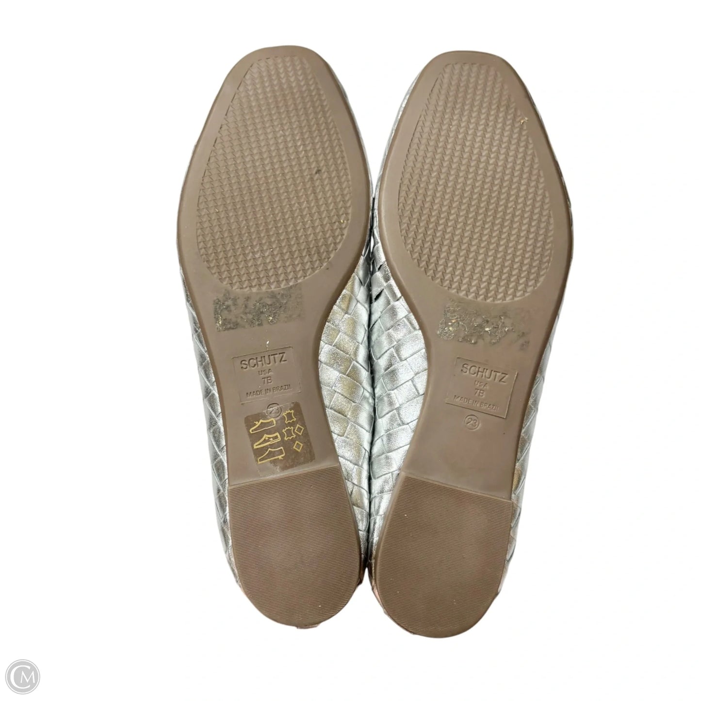 Shoes Flats By Schutz In Silver, Size: 7