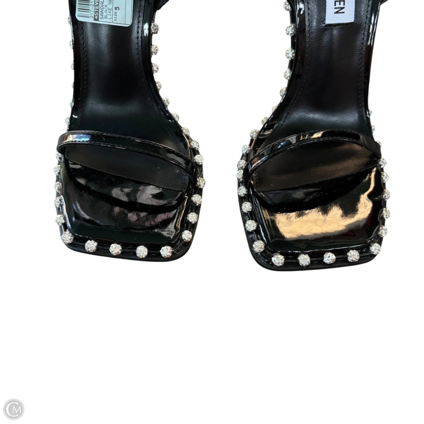 Sandals Heels Stiletto By Steve Madden In Black, Size: 5