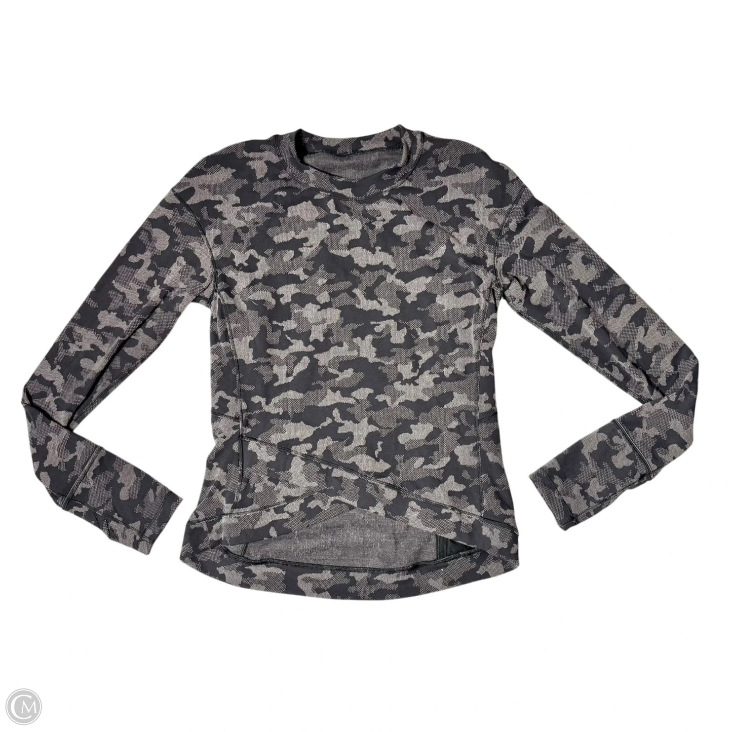 Athletic Top Long Sleeve Crewneck By Lululemon In Camouflage Print, Size: M