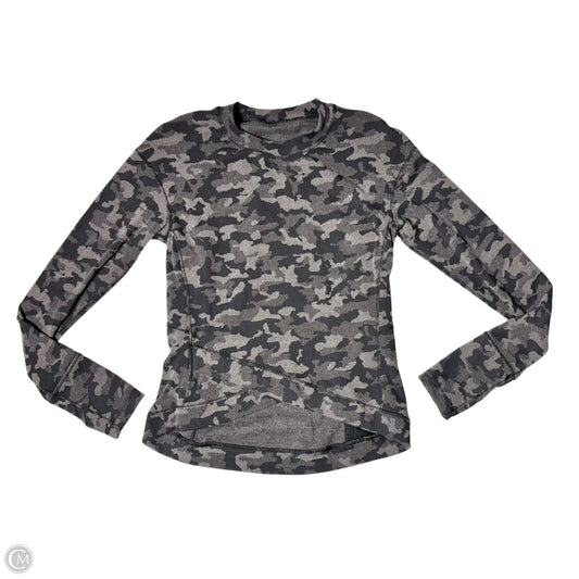 Athletic Top Long Sleeve Crewneck By Lululemon In Camouflage Print, Size: M