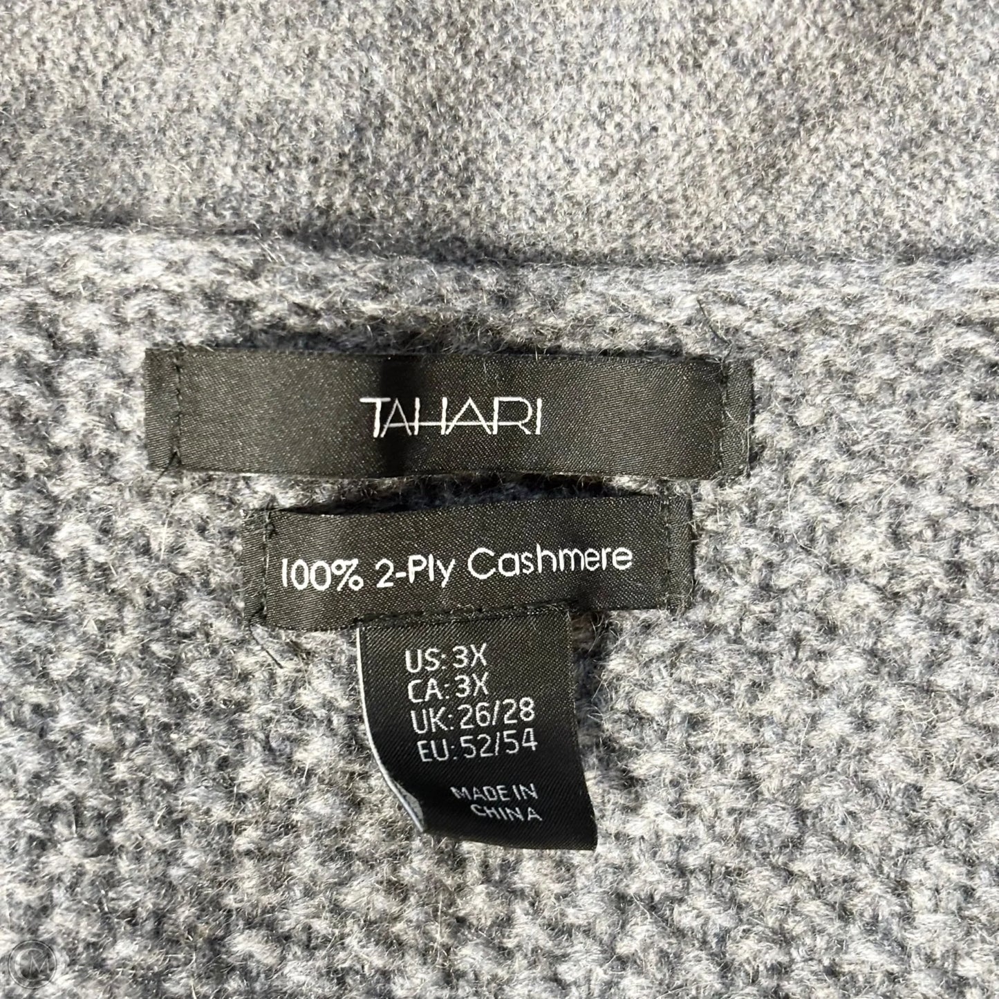 Sweater Cardigan Cashmere By Tahari In Grey, Size: 3x