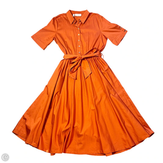 Dress Casual Midi By The Shirt Company In Orange, Size: L