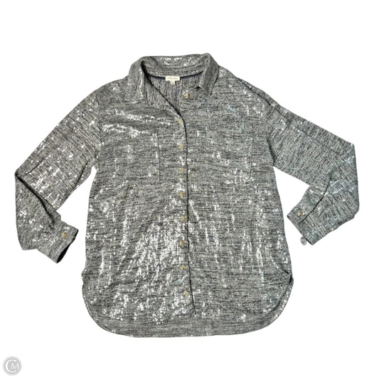 Top Long Sleeve By Pilcro In Silver, Size: M