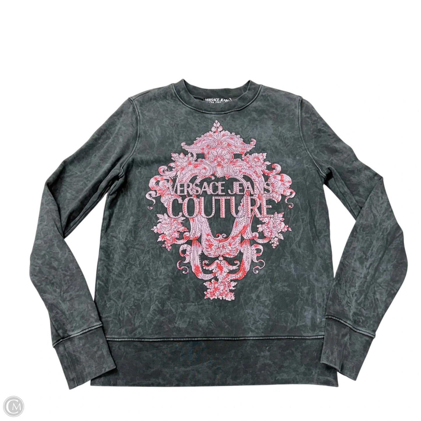 Sweatshirt Luxury Designer By Versace In Grey, Size: S